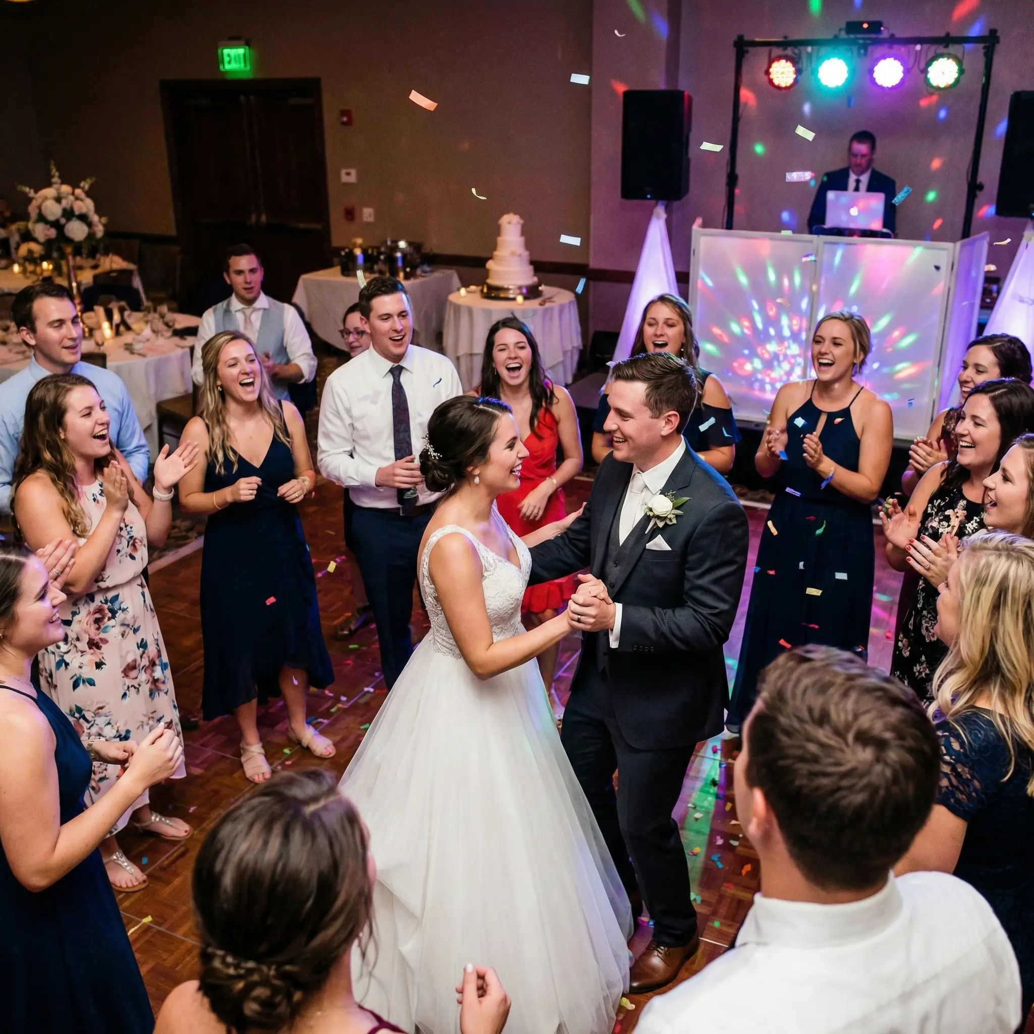 pareja celebrando su fiesta de matrimonio